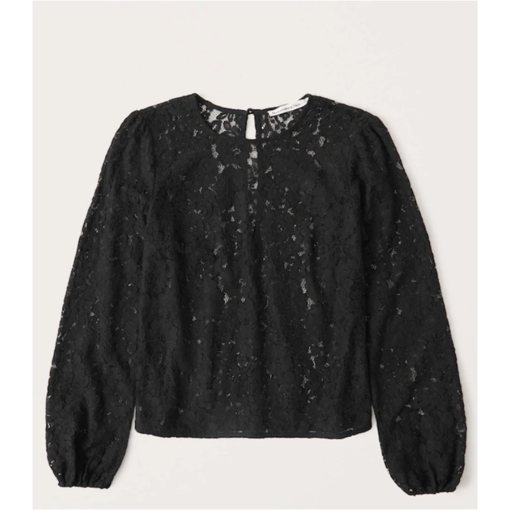 Long-Sleeve Lace Top